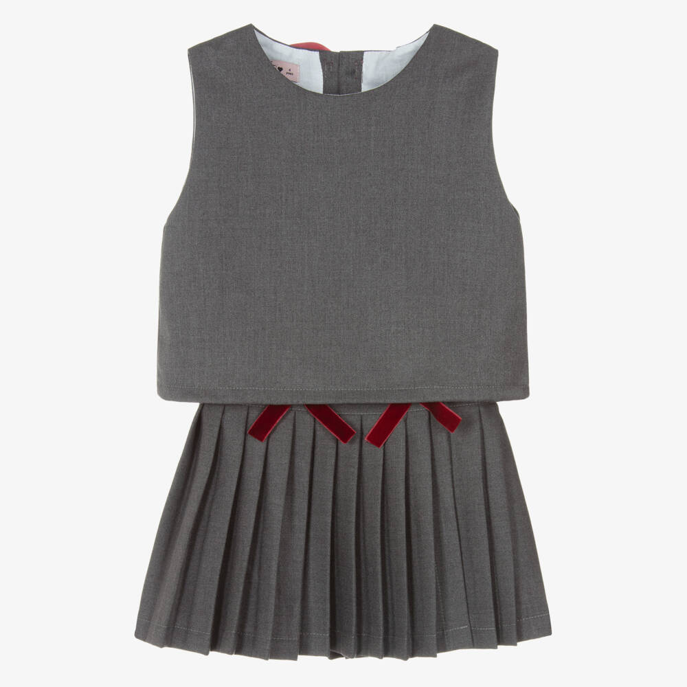 Phi Clothing-Элегантный серый комплект юбка для девочек | Childrensalon Outlet