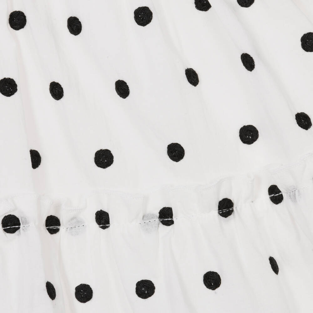 Phi Clothing-Кремовый топ и юбка в горох для девочек | Childrensalon Outlet