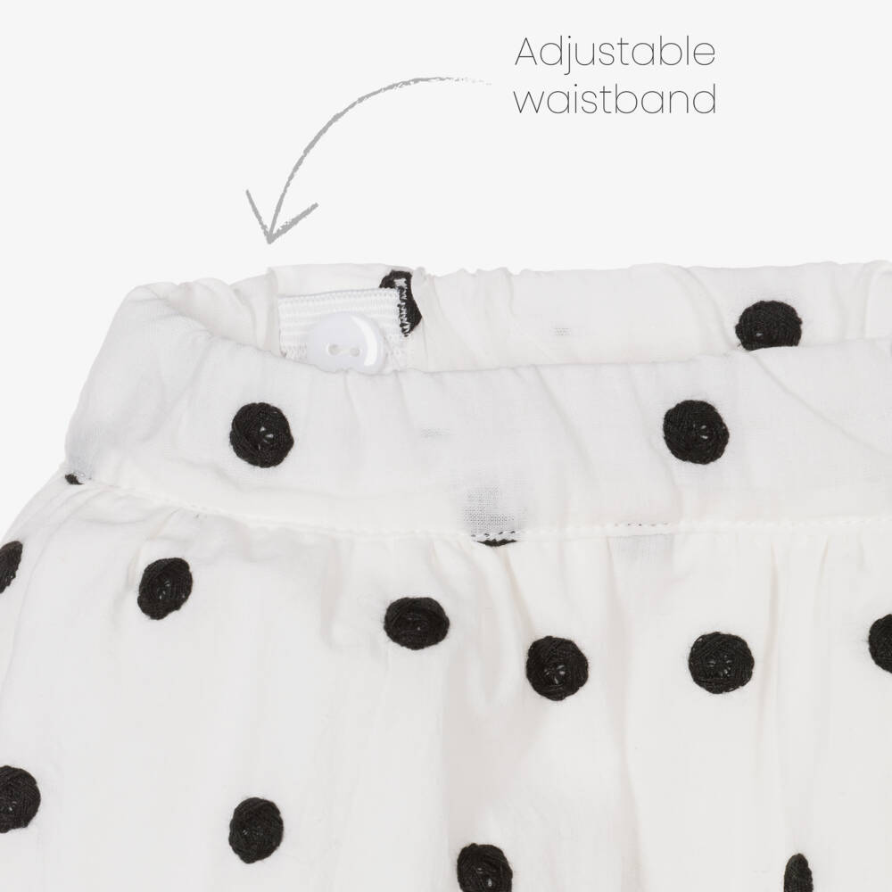 Phi Clothing-Кремовый топ и юбка в горох для девочек | Childrensalon Outlet