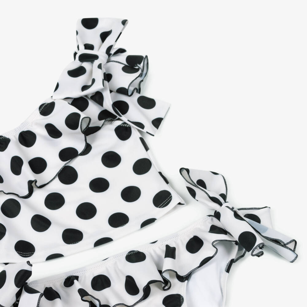 Phi Clothing-تانكيني بنقاط بولكا لون أسود وعاجي  | Childrensalon Outlet