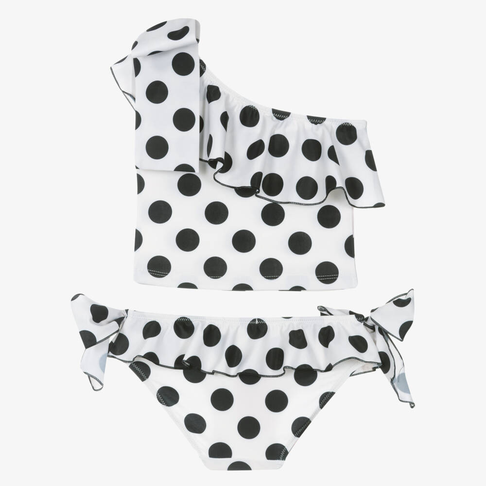Phi Clothing-تانكيني بنقاط بولكا لون أسود وعاجي  | Childrensalon Outlet