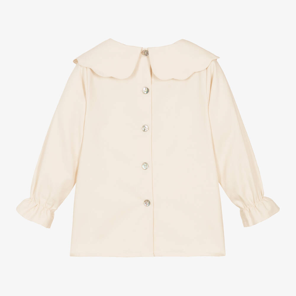 Phi Clothing-Girls Ivory Blouse with Bow Neck | Childrensalon Outlet