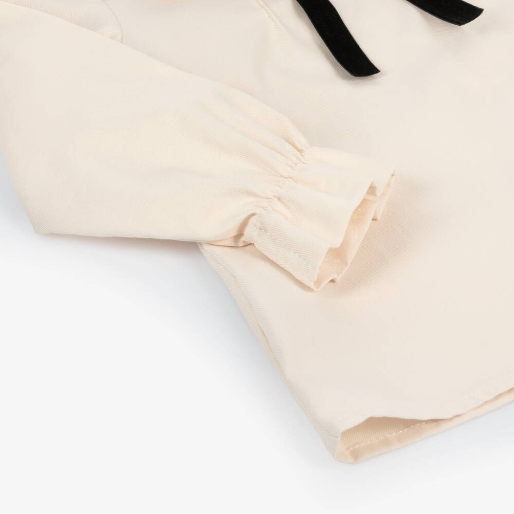 Phi Clothing-Girls Ivory Blouse with Bow Neck | Childrensalon Outlet