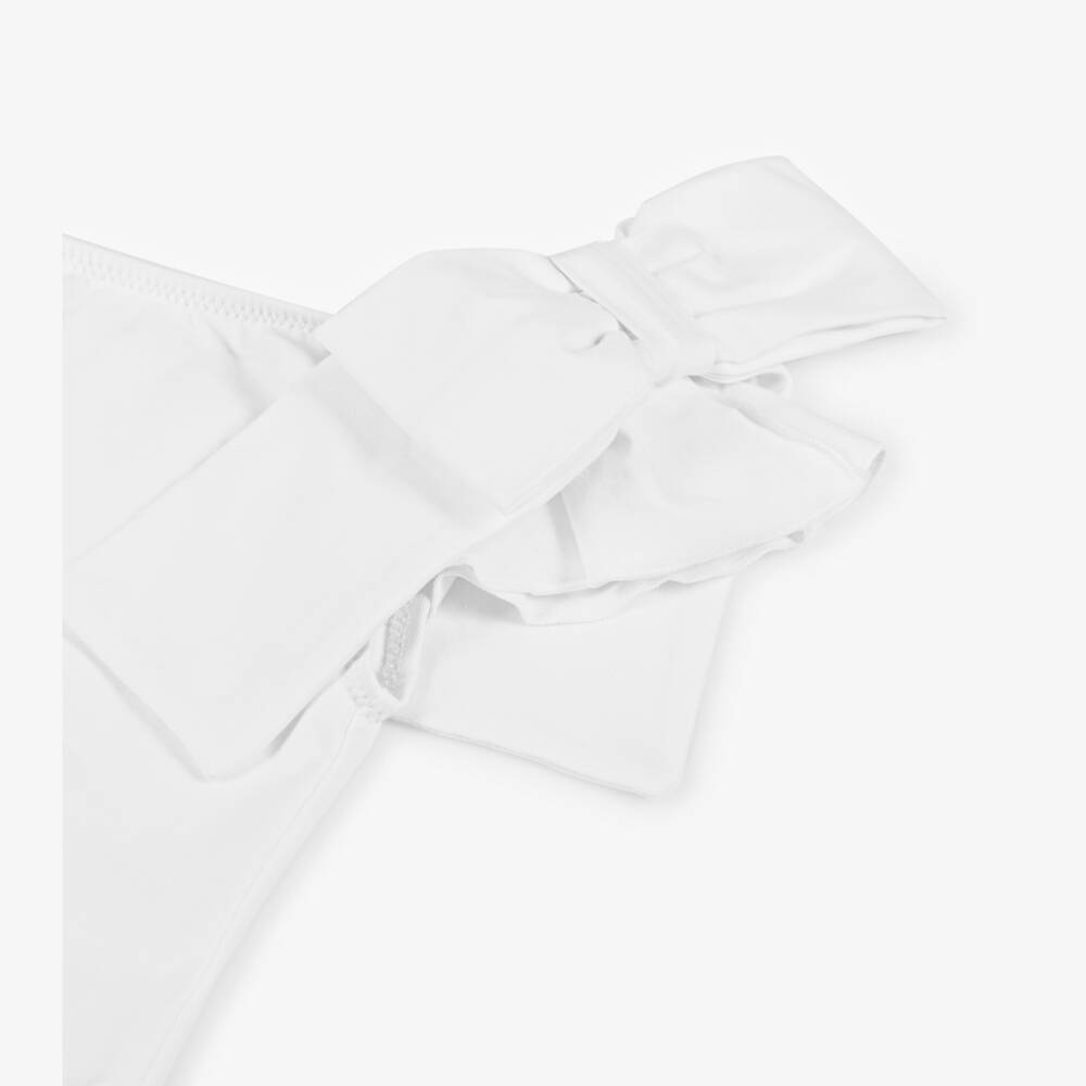 Phi Clothing-Girls Ivory Cotton Asymmetrical Bow Top | Childrensalon Outlet