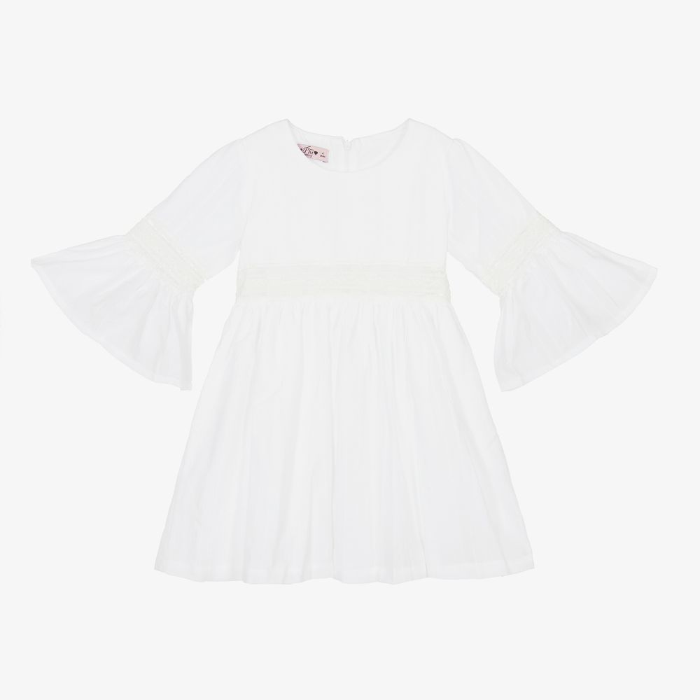 Phi Clothing-Girls Ivory Cotton Dress | Childrensalon Outlet