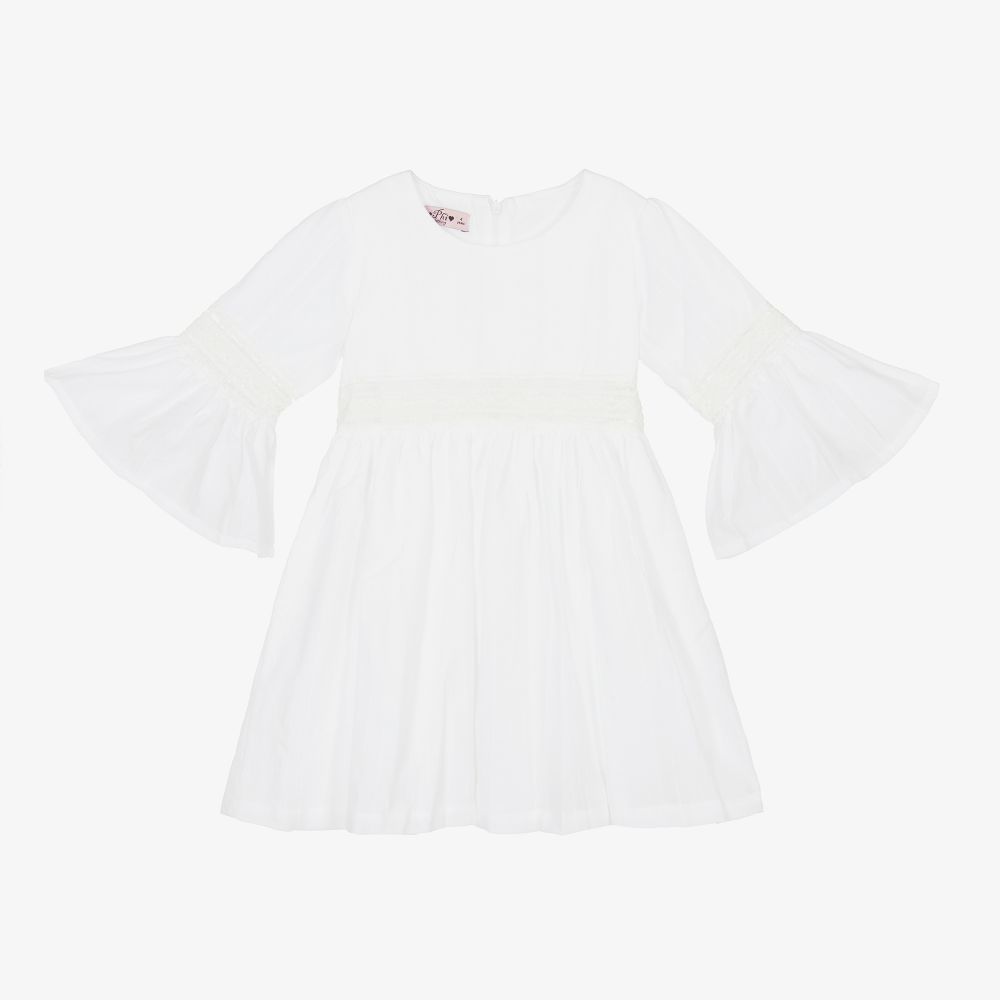 Phi Clothing - Robe ivoire en coton Fille | Childrensalon