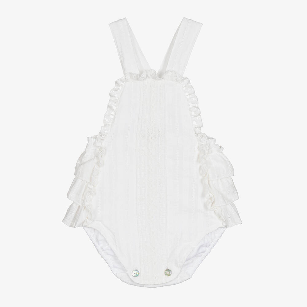 Phi Clothing - Girls Ivory Cotton Lace Shortie | Childrensalon