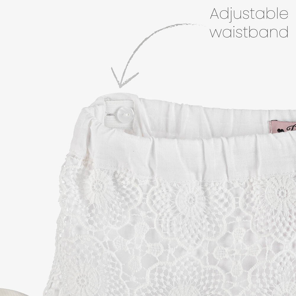 Phi Clothing-Girls Ivory Cotton Lace & Tulle Skirt | Childrensalon Outlet