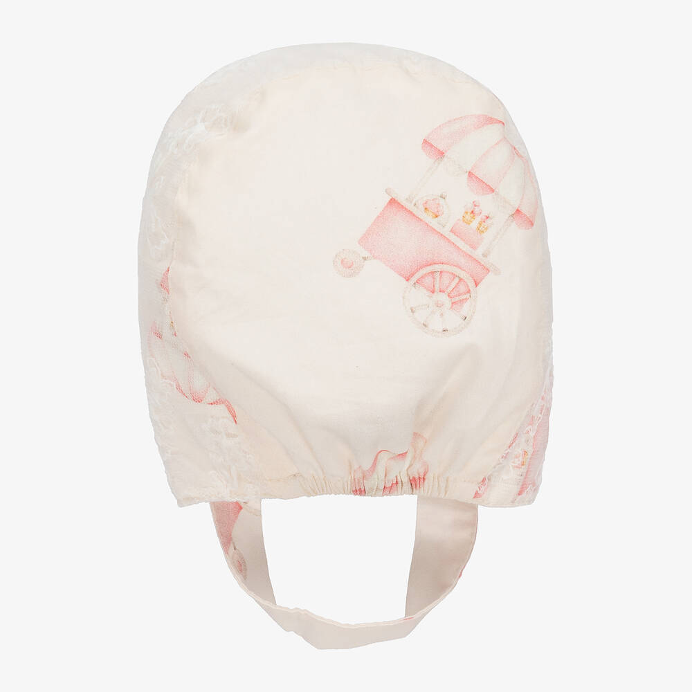 Phi Clothing-Girls Ivory Embroidered Cotton Bonnet | Childrensalon Outlet