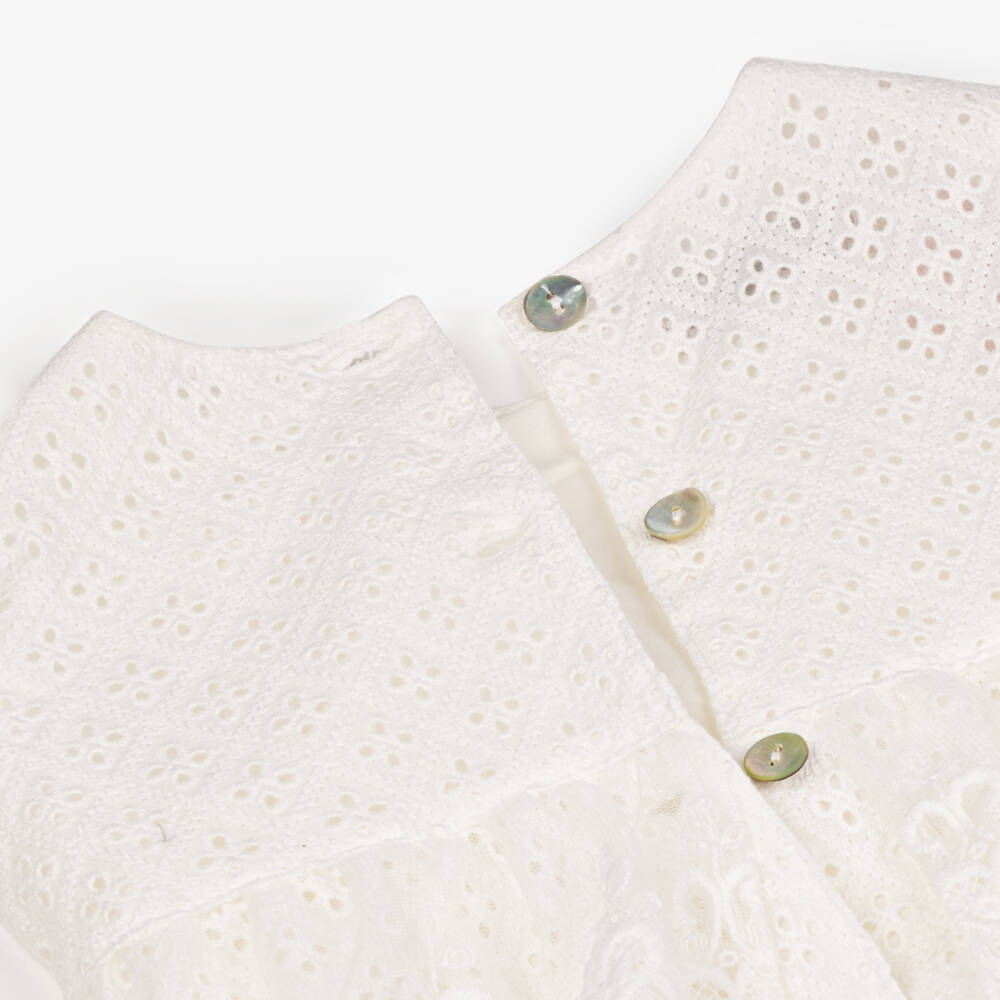 Phi Clothing-Girls Ivory Embroidered Lace Shortie | Childrensalon Outlet