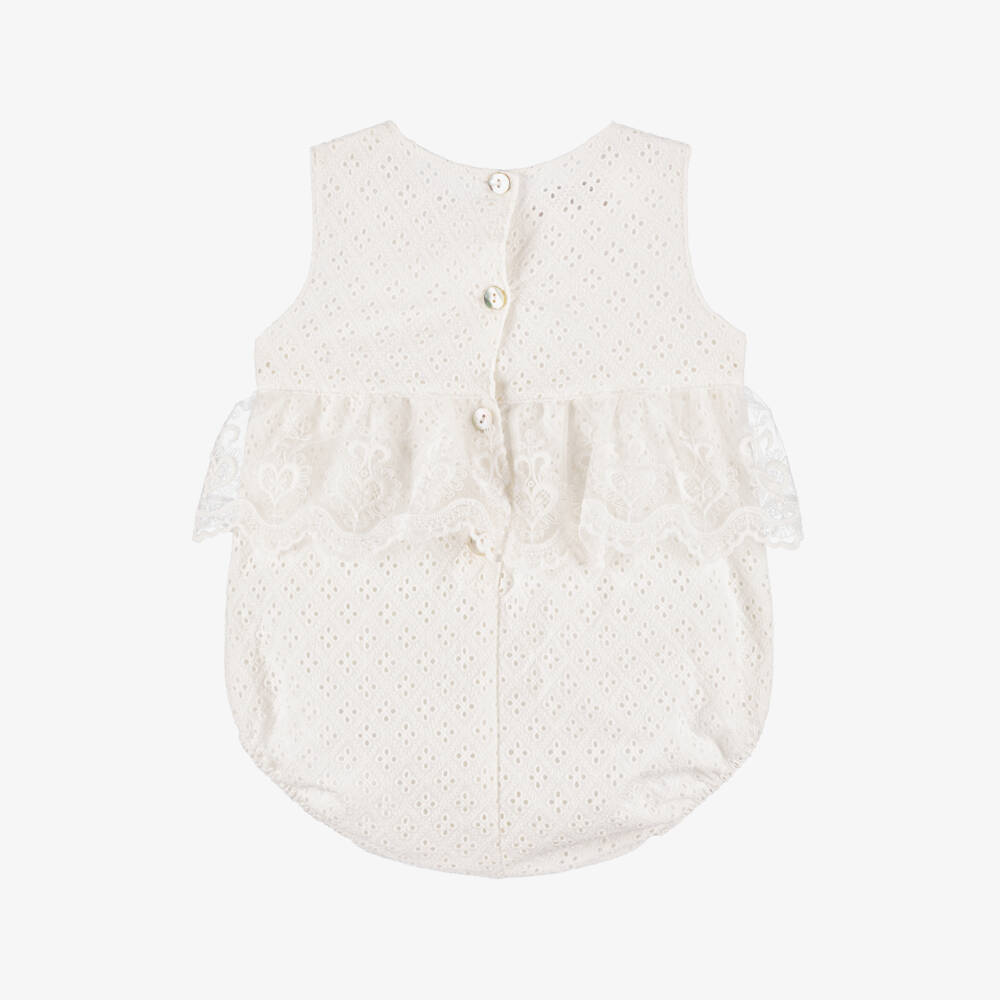 Phi Clothing-Girls Ivory Embroidered Lace Shortie | Childrensalon Outlet