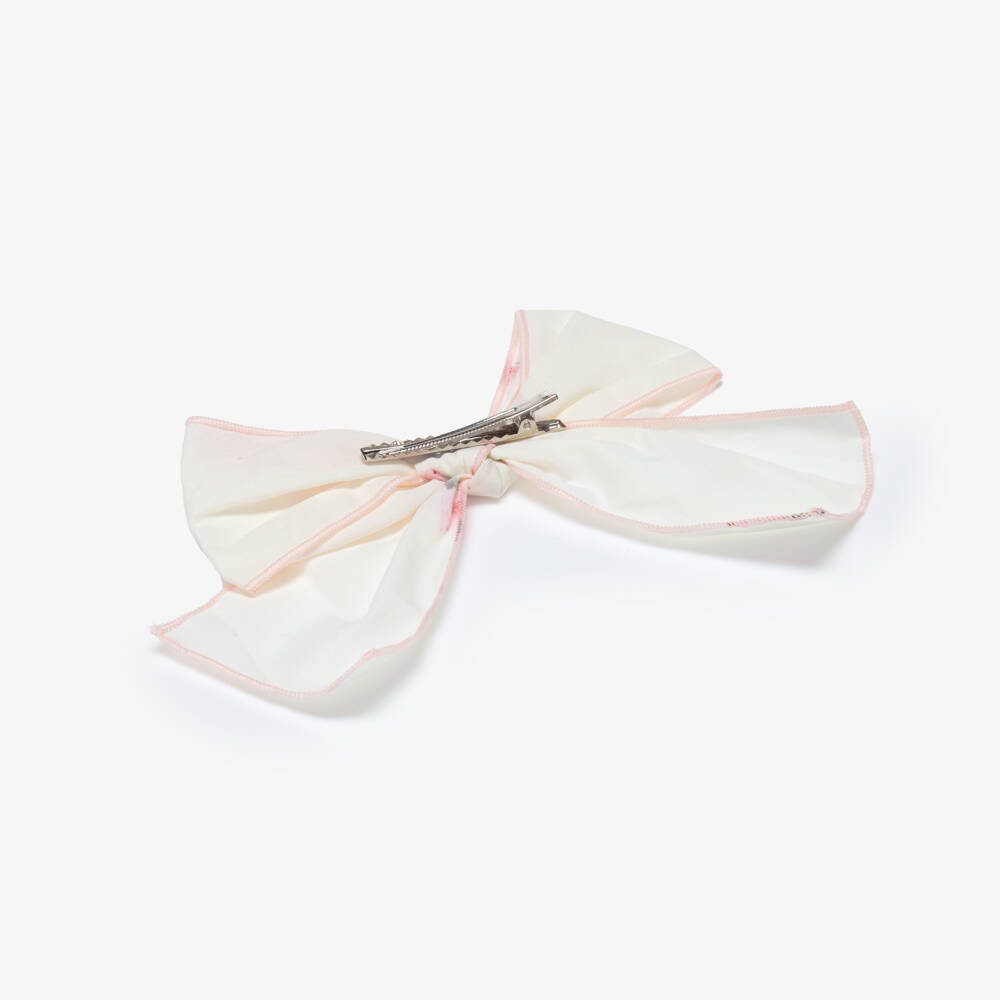 Phi Clothing-Girls Ivory Floral Bow Hair Clip | Childrensalon Outlet