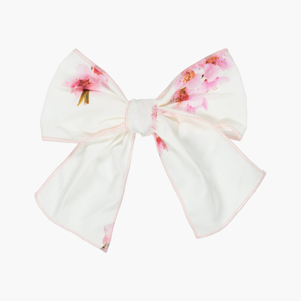 Phi Clothing-Girls Ivory Floral Bow Hair Clip | Childrensalon Outlet