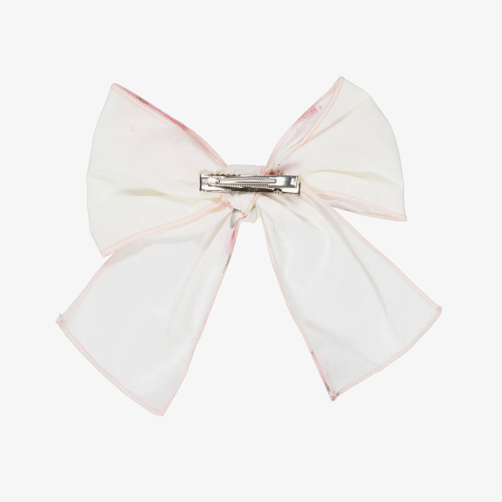 Phi Clothing-Girls Ivory Floral Bow Hair Clip | Childrensalon Outlet