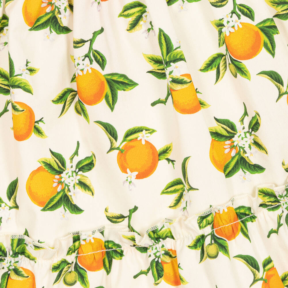 Phi Clothing-Girls Ivory & Orange Cotton Skirt | Childrensalon Outlet