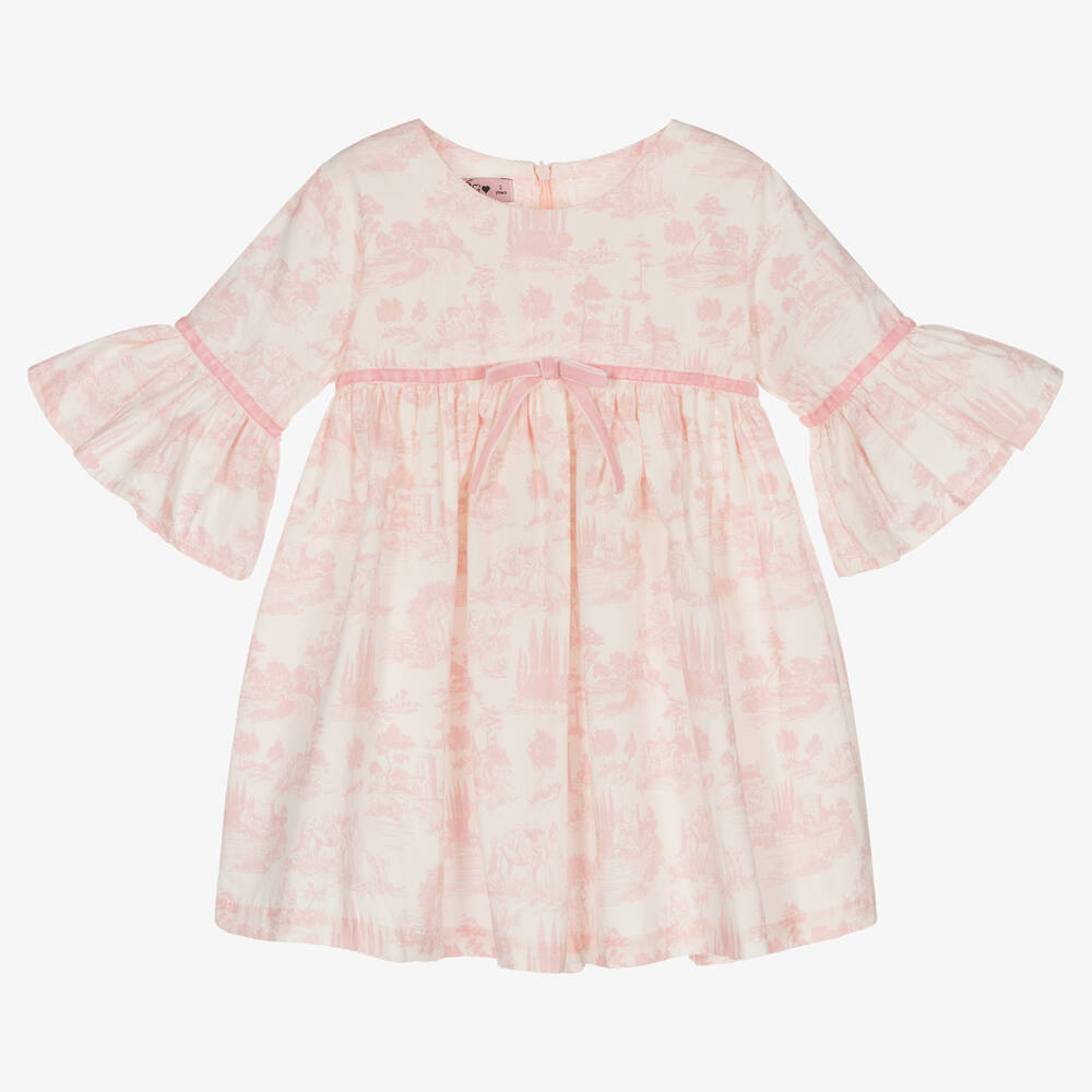 Phi Clothing - Robe ivoire et rose Fille | Childrensalon