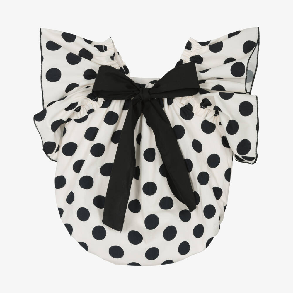 Phi Clothing-Girls Ivory Polka Dot Romper | Childrensalon Outlet