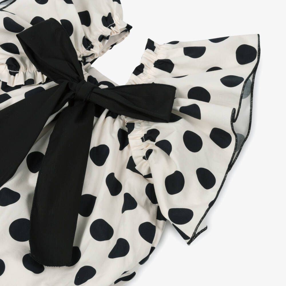 Phi Clothing-Girls Ivory Polka Dot Romper | Childrensalon Outlet
