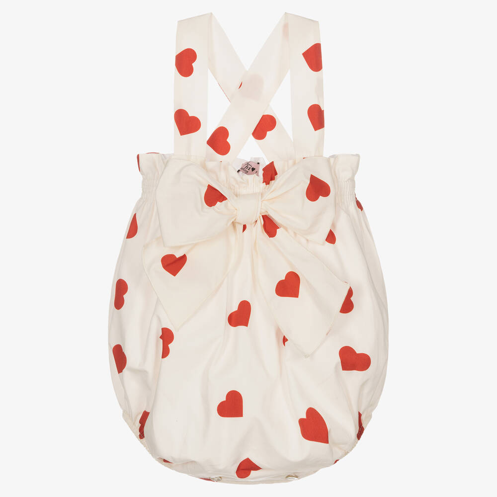 Phi Clothing - Girls Ivory & Red Heart Shortie | Childrensalon