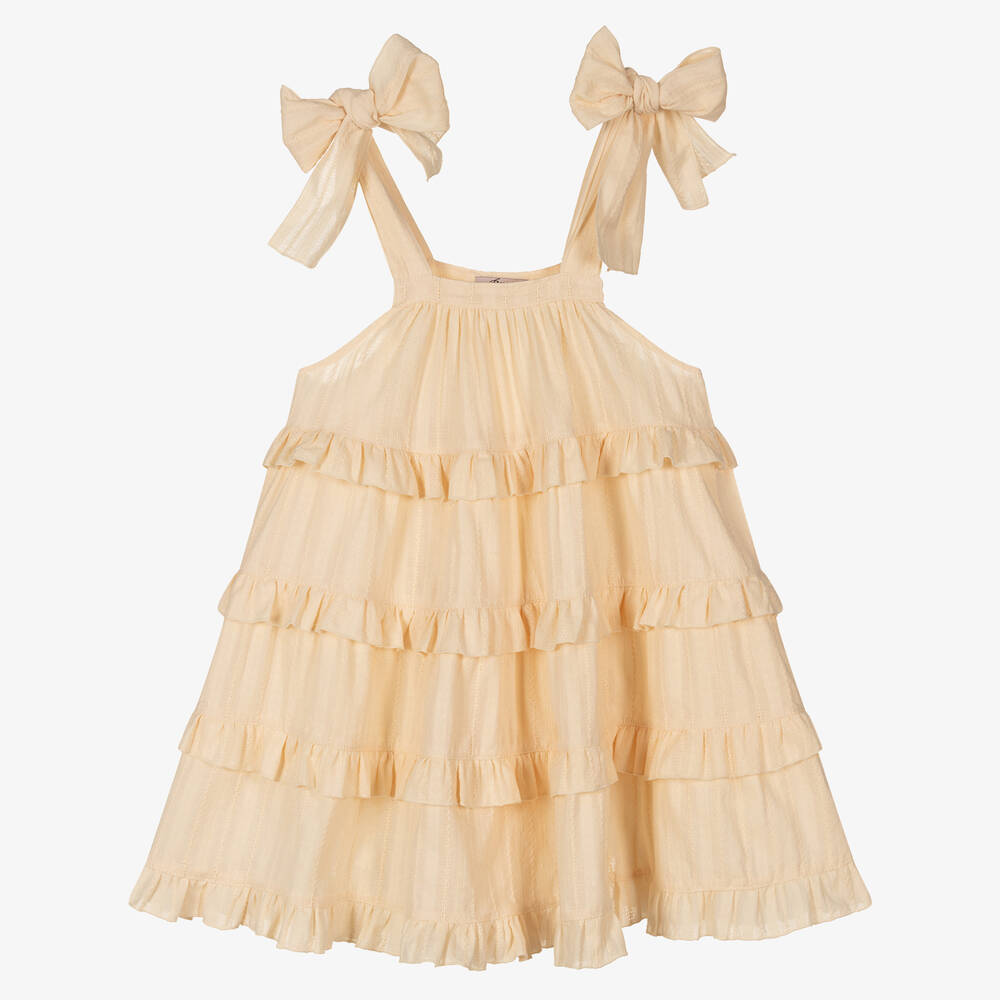 Phi Clothing - Кремовое платье с рюшами | Childrensalon