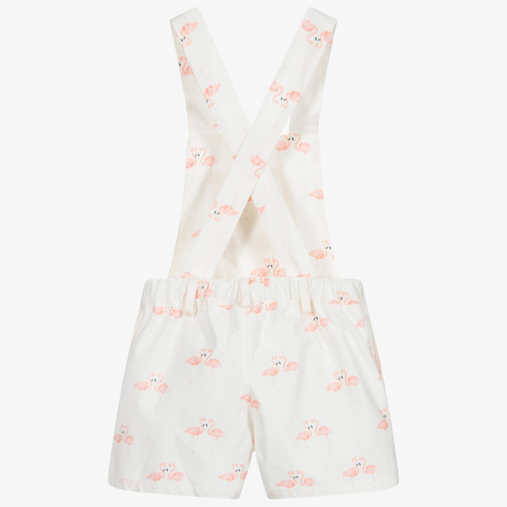 Phi Clothing-Girls Ivory Short Dungarees | Childrensalon Outlet