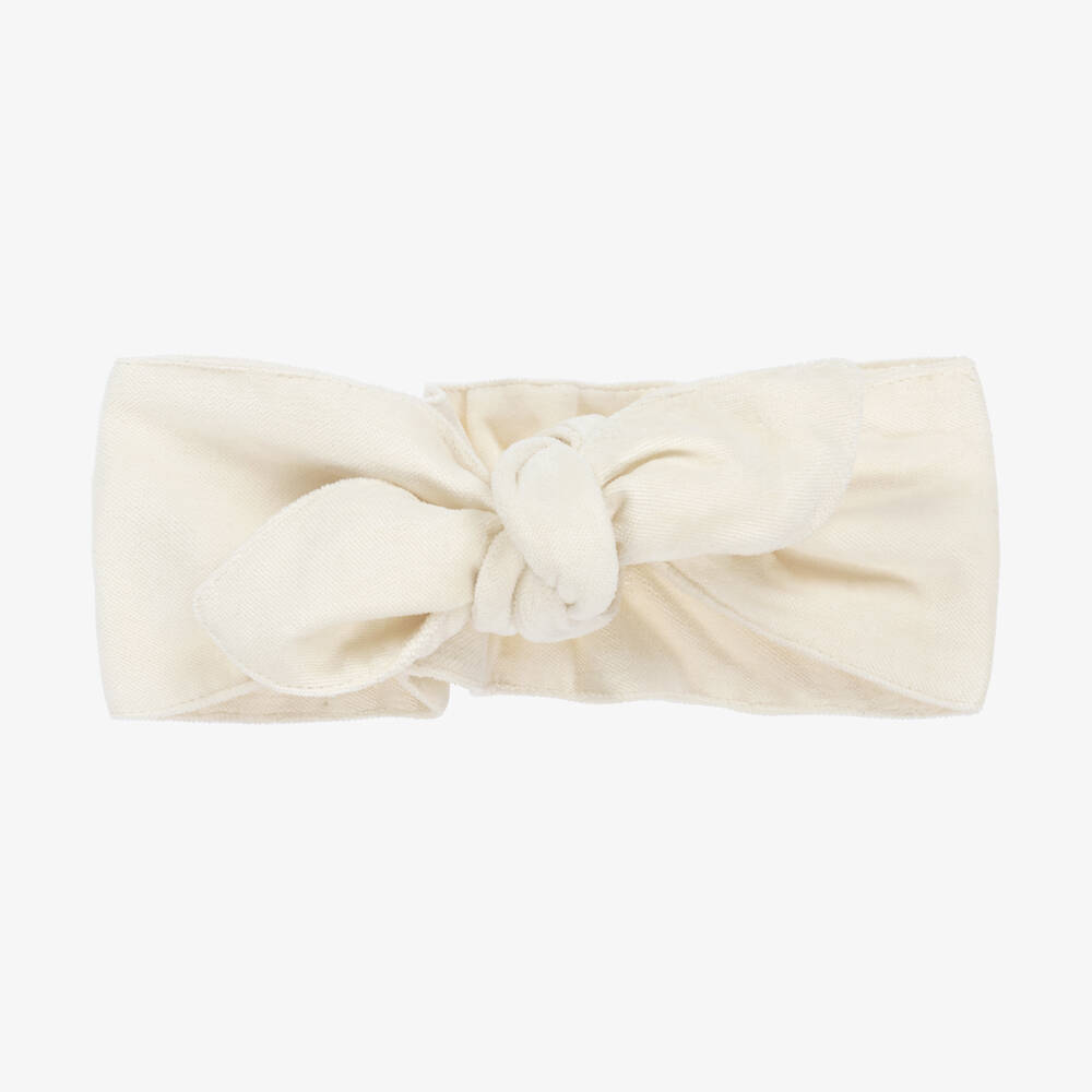 Phi Clothing - Girls Ivory Velvet Headband | Childrensalon