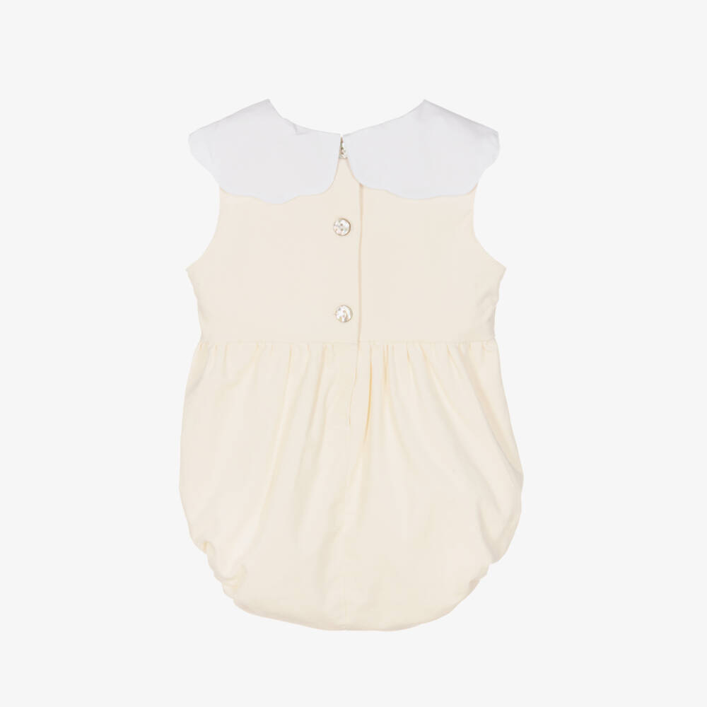 Phi Clothing-شورت مخملي عاجي للبنات الرضع | Childrensalon Outlet