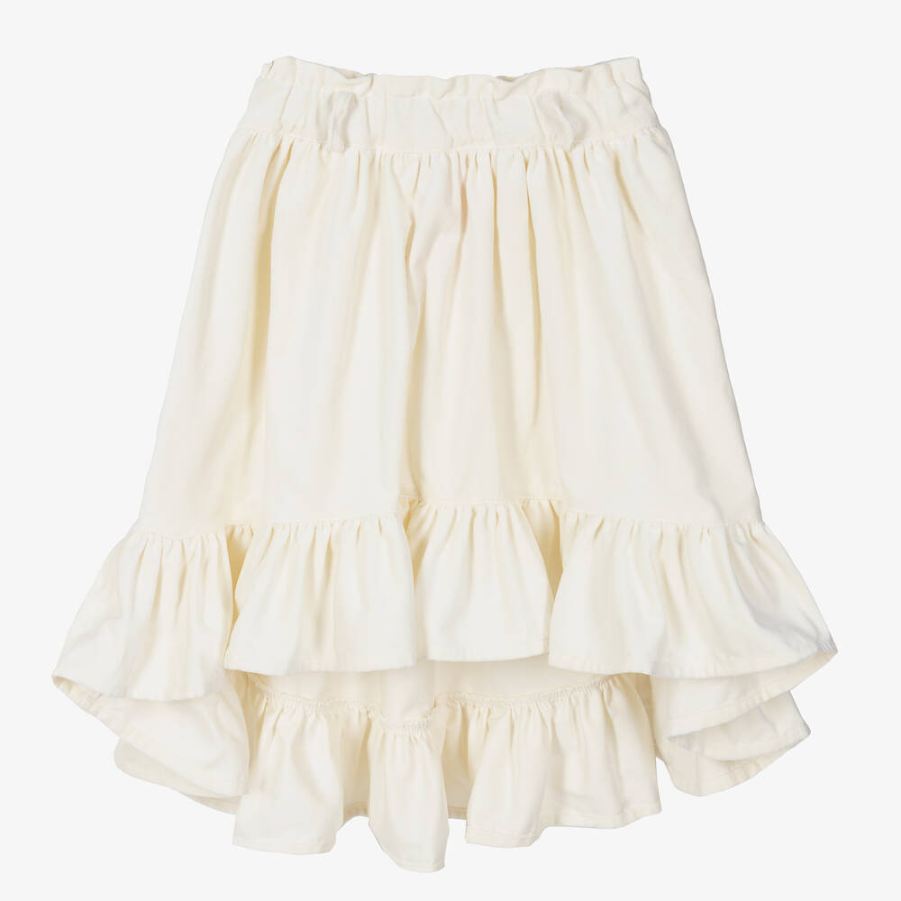 Phi Clothing-Girls Ivory Velvet Waterfall Skirt | Childrensalon Outlet