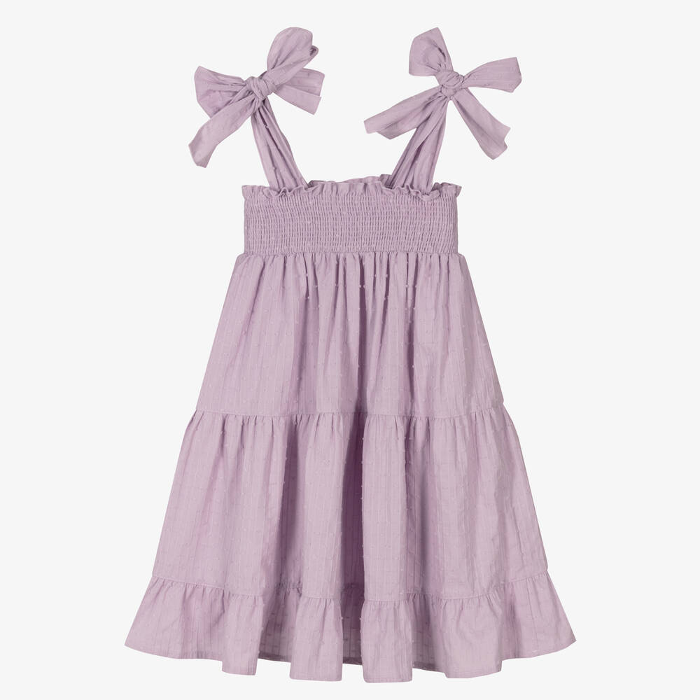 Phi Clothing - Plumetis-Baumwollkleid flieder | Childrensalon