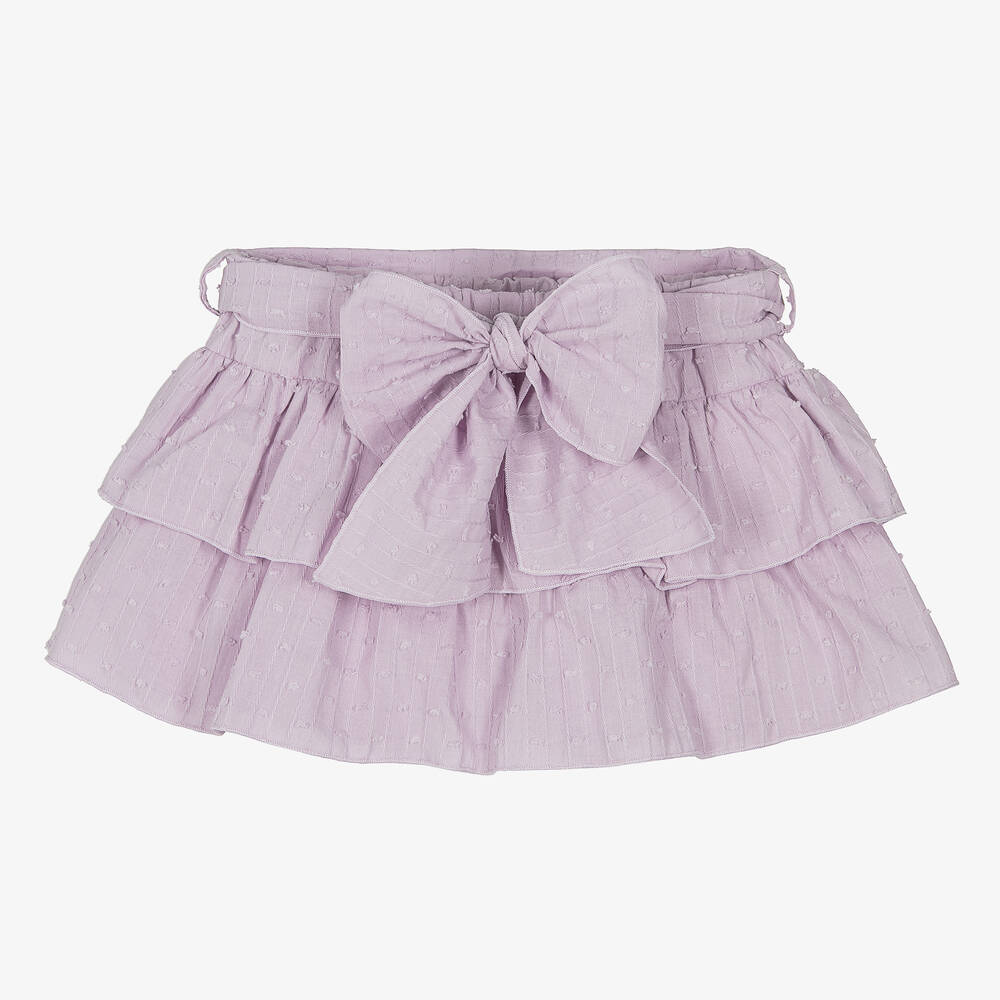 Phi Clothing - Jupe-short violette en coton fille | Childrensalon