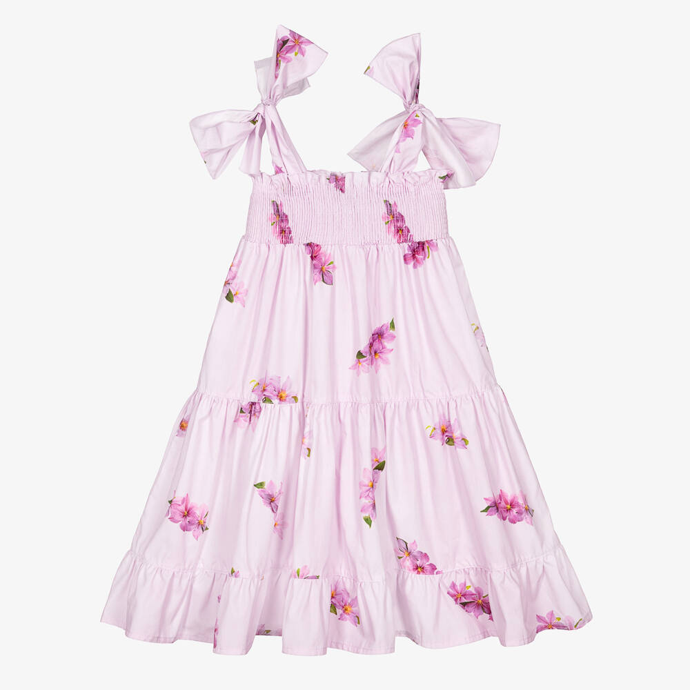 Phi Clothing-Girls Lilac Purple Floral Cotton Sun Dress | Childrensalon Outlet