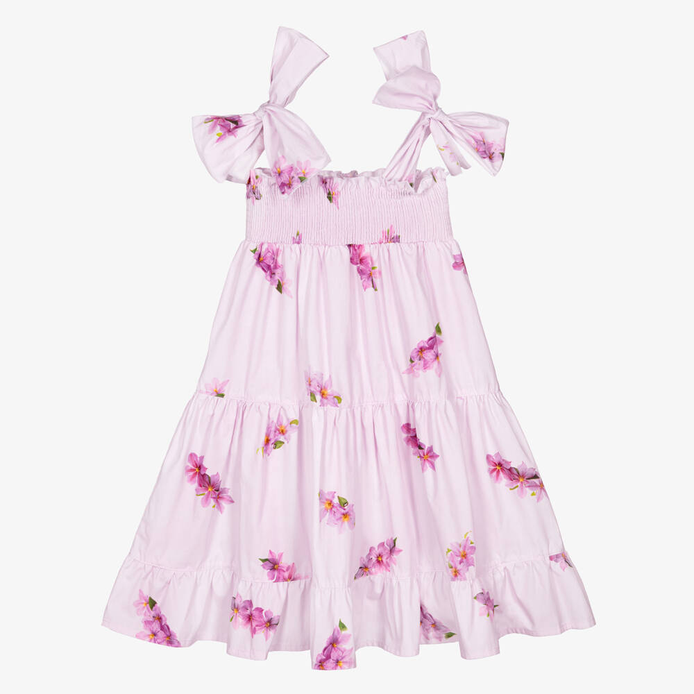 Phi Clothing-Girls Lilac Purple Floral Cotton Sun Dress | Childrensalon Outlet