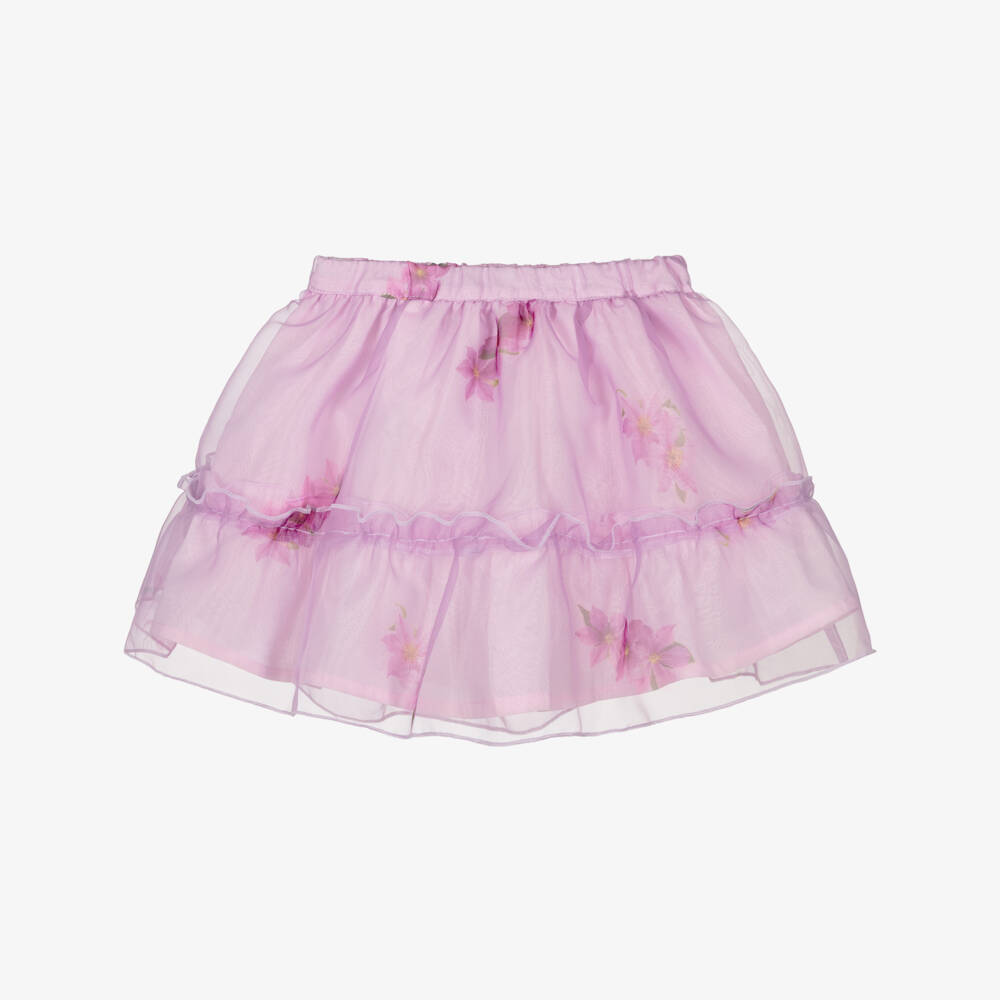 Phi Clothing-Юбка с цветочным принтом для девочек лилового цвета | Childrensalon Outlet