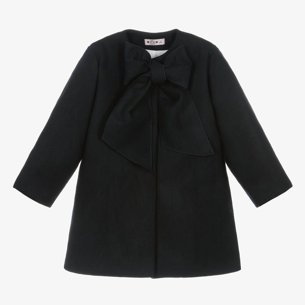 Phi Clothing-Girls Navy Blue Felted Coat | Childrensalon Outlet