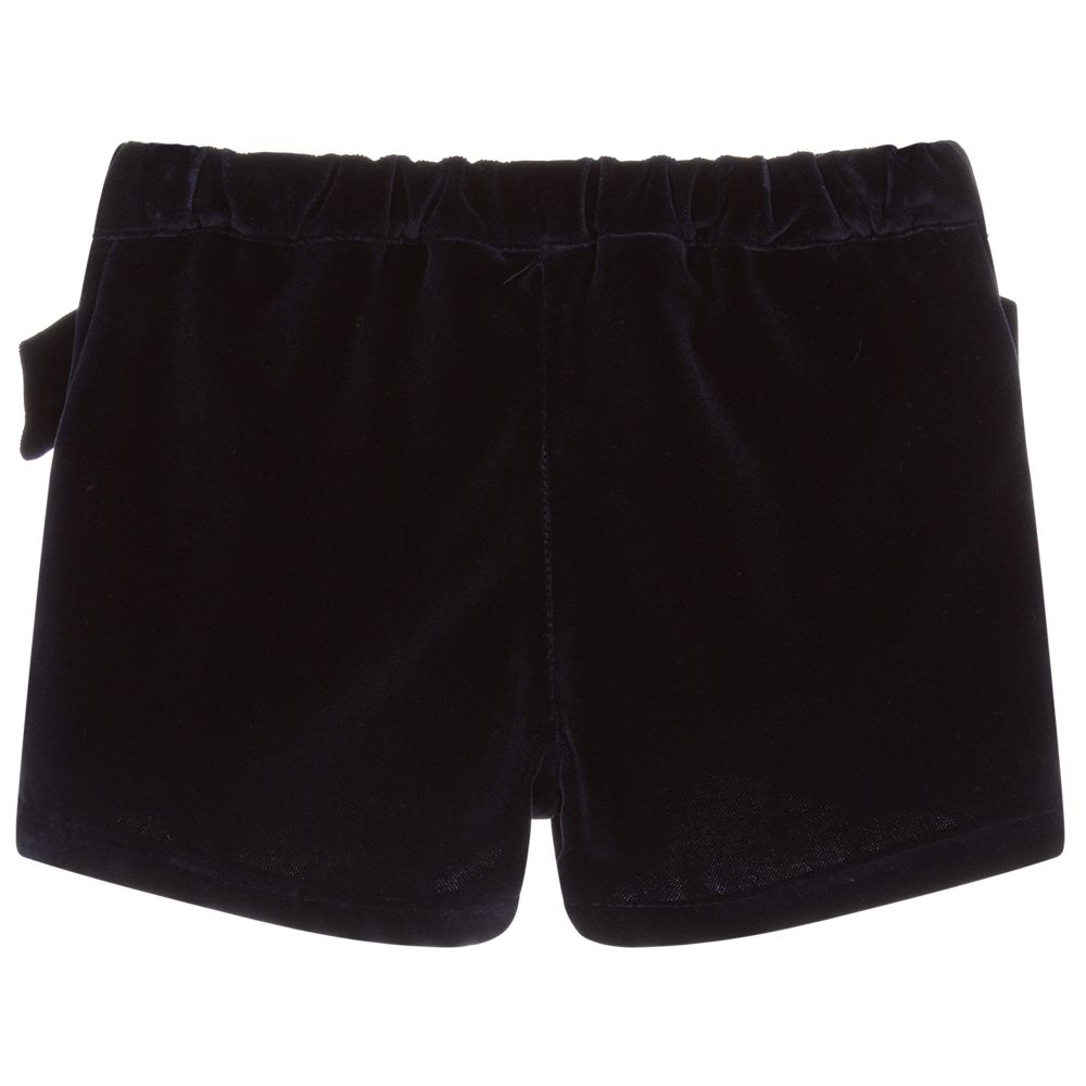 Phi Clothing - Girls Navy Blue Velvet Shorts | Childrensalon Outlet