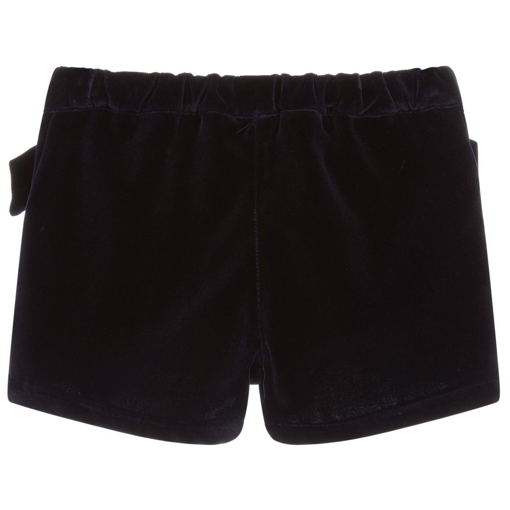 Navy blue velvet shorts online