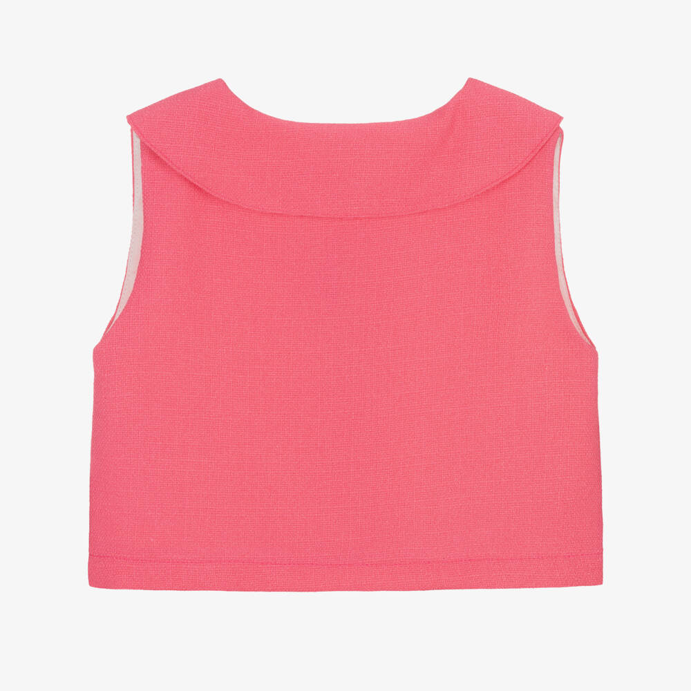 Phi Clothing-Girls Pink Blouse with Enamelled Floral Buttons | Childrensalon Outlet
