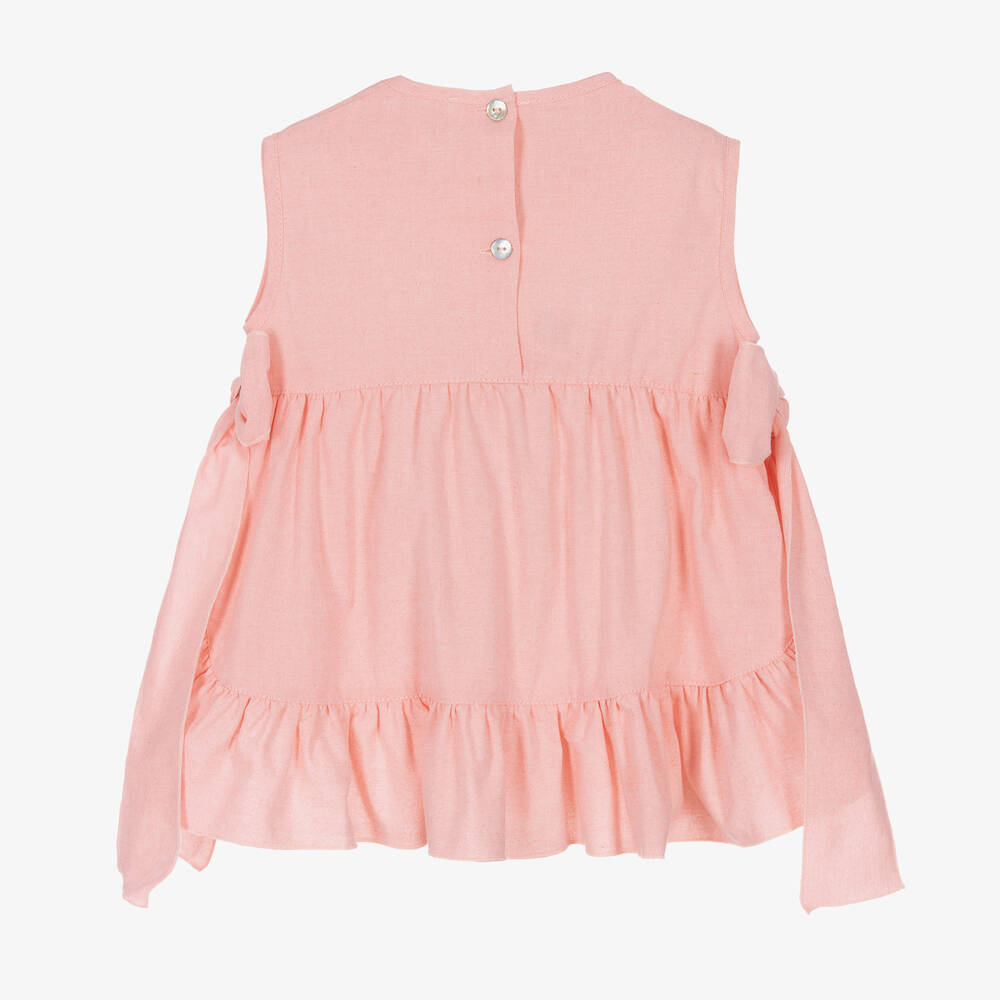 Phi Clothing-بلوز قطن لون زهري للبنات | Childrensalon Outlet