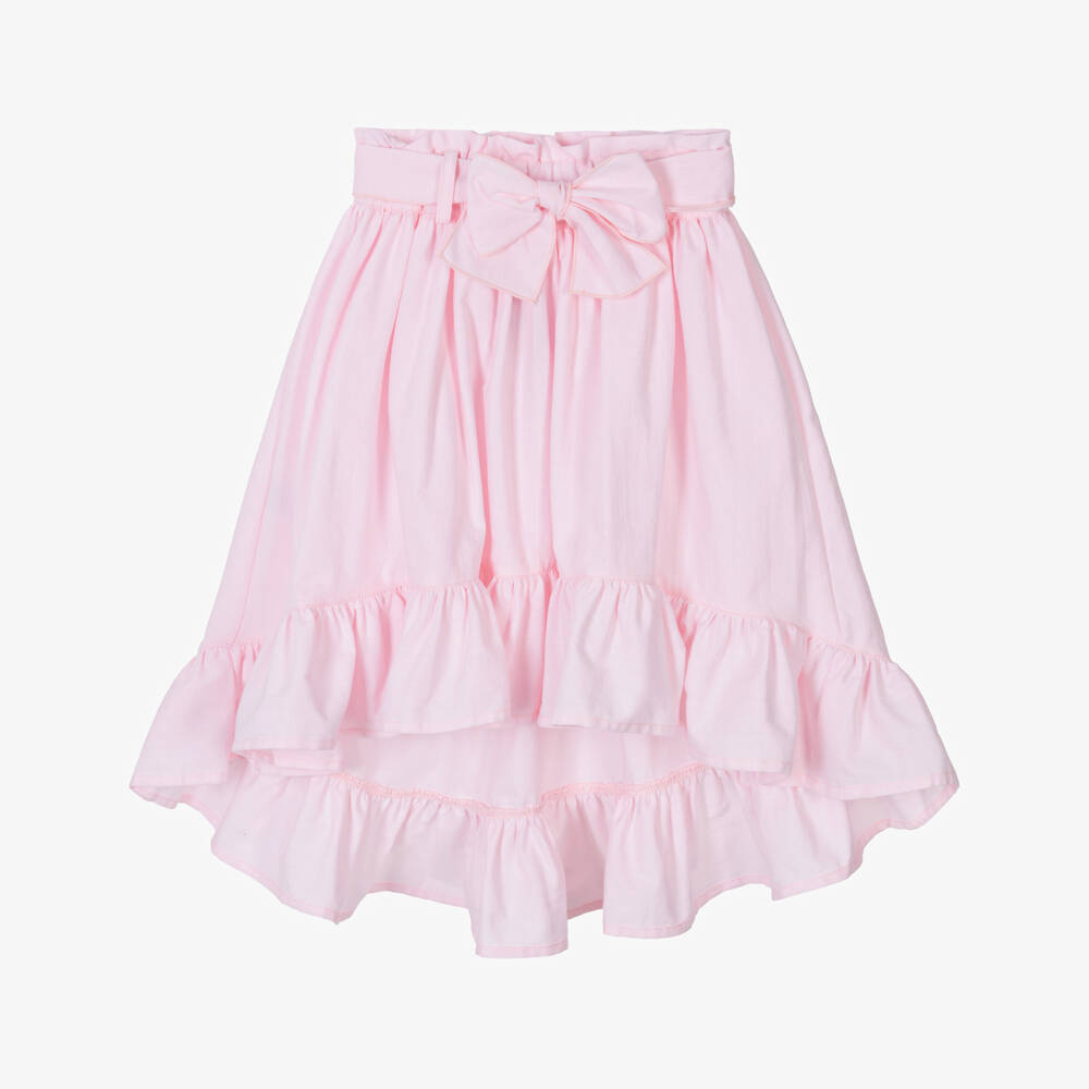 Phi Clothing-Girls Pink Cotton Bow Skirt | Childrensalon Outlet