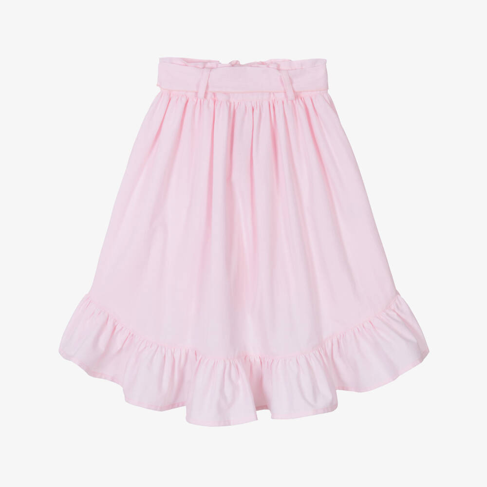Phi Clothing-Girls Pink Cotton Bow Skirt | Childrensalon Outlet