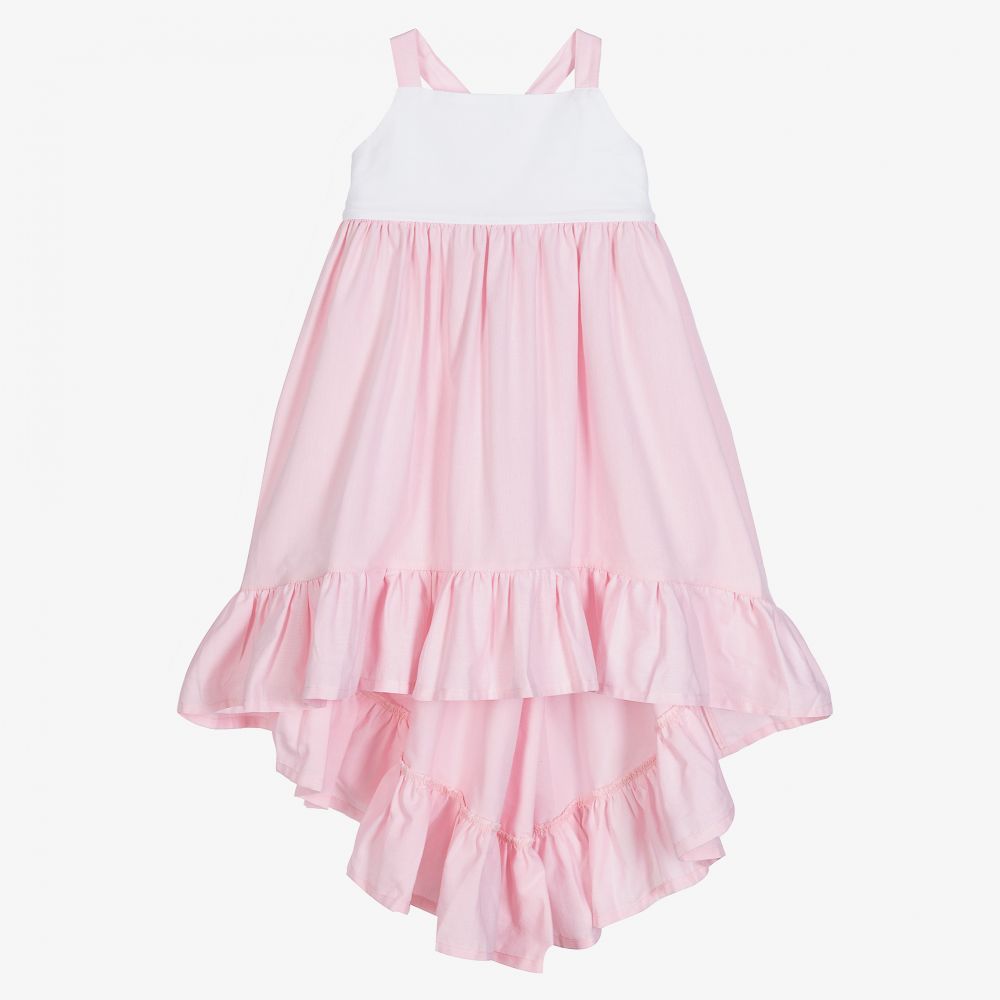 Phi Clothing - Girls Pink Cotton Dress  | Childrensalon