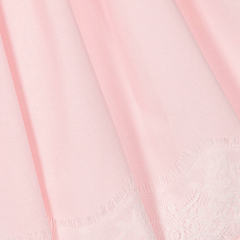 Phi Clothing-Girls Pink Cotton Flutter Lace Dress | Childrensalon Outlet
