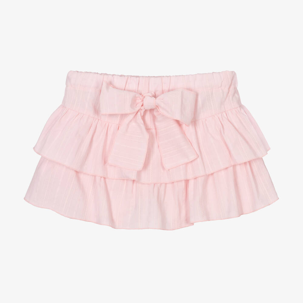 Phi Clothing-Girls Pink Cotton Frilled Skort | Childrensalon Outlet