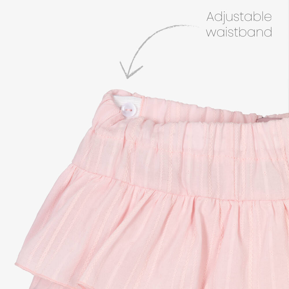 Phi Clothing-Girls Pink Cotton Frilled Skort | Childrensalon Outlet