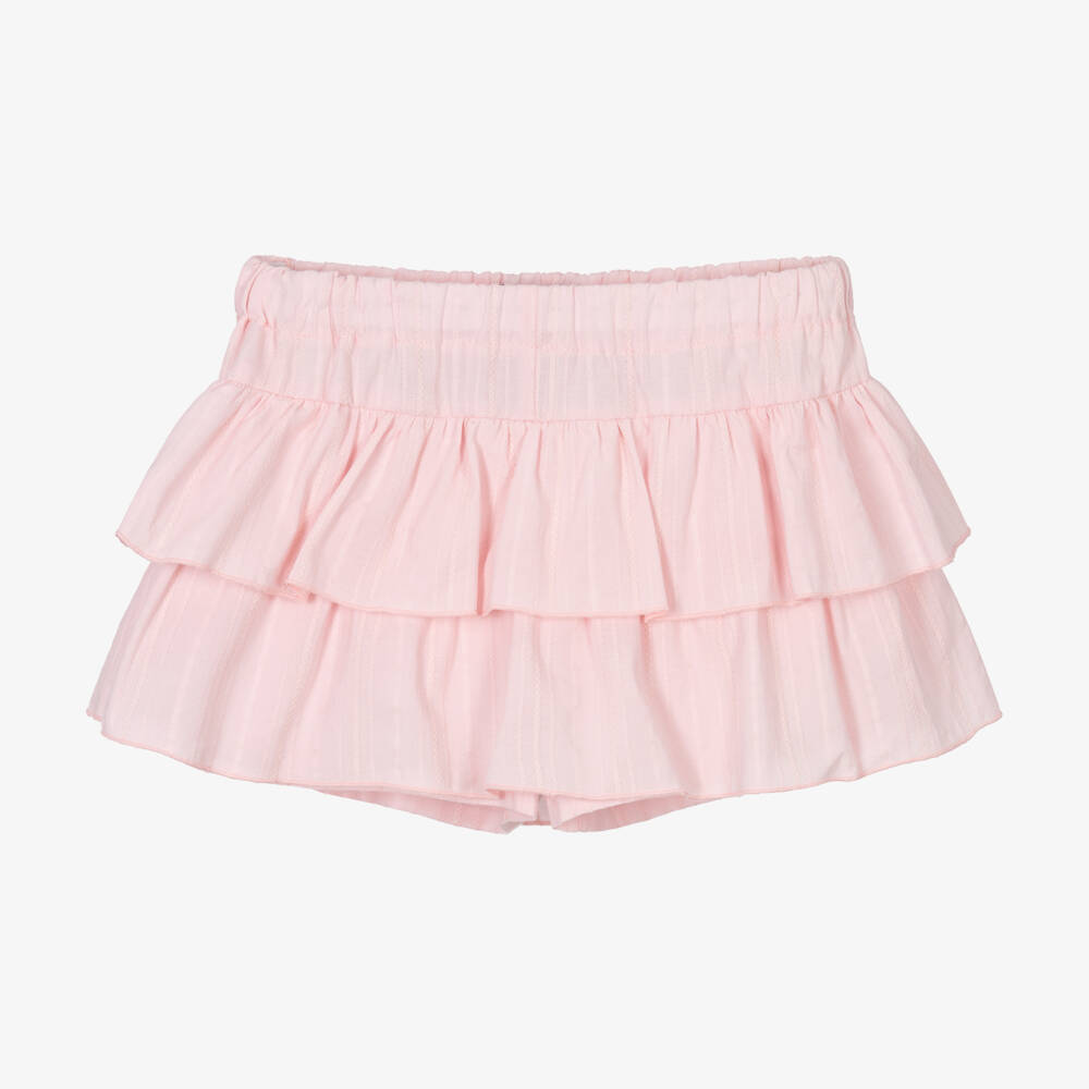 Phi Clothing-Girls Pink Cotton Frilled Skort | Childrensalon Outlet
