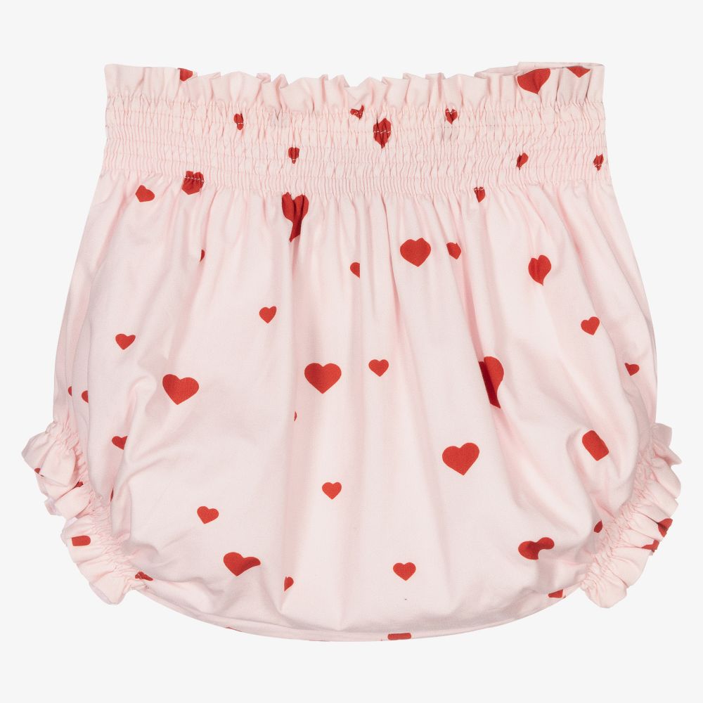 Phi Clothing - Girls Pink Cotton Heart Shorts | Childrensalon