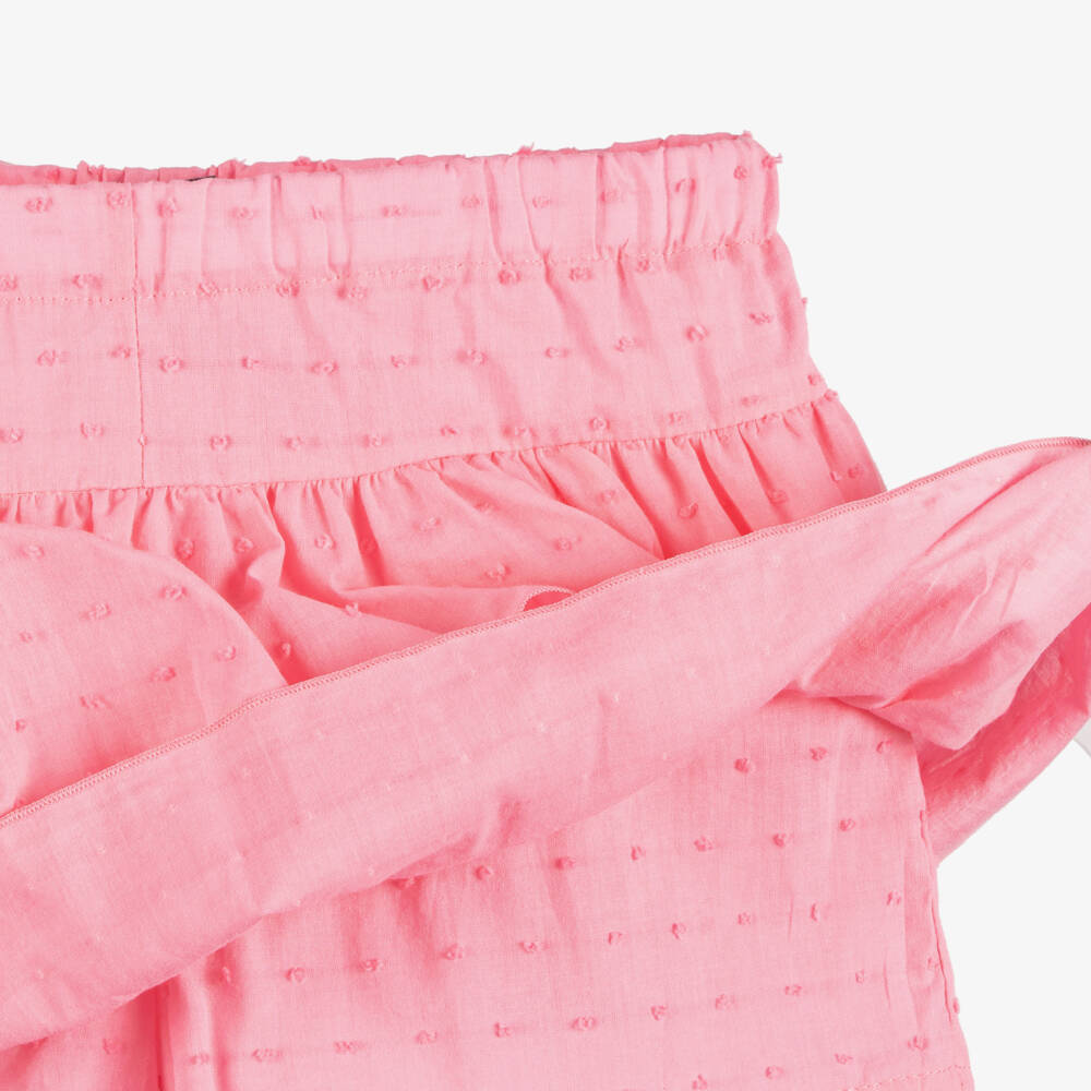 Phi Clothing-Girls Pink Cotton Plumeti Top & Skort Set | Childrensalon Outlet