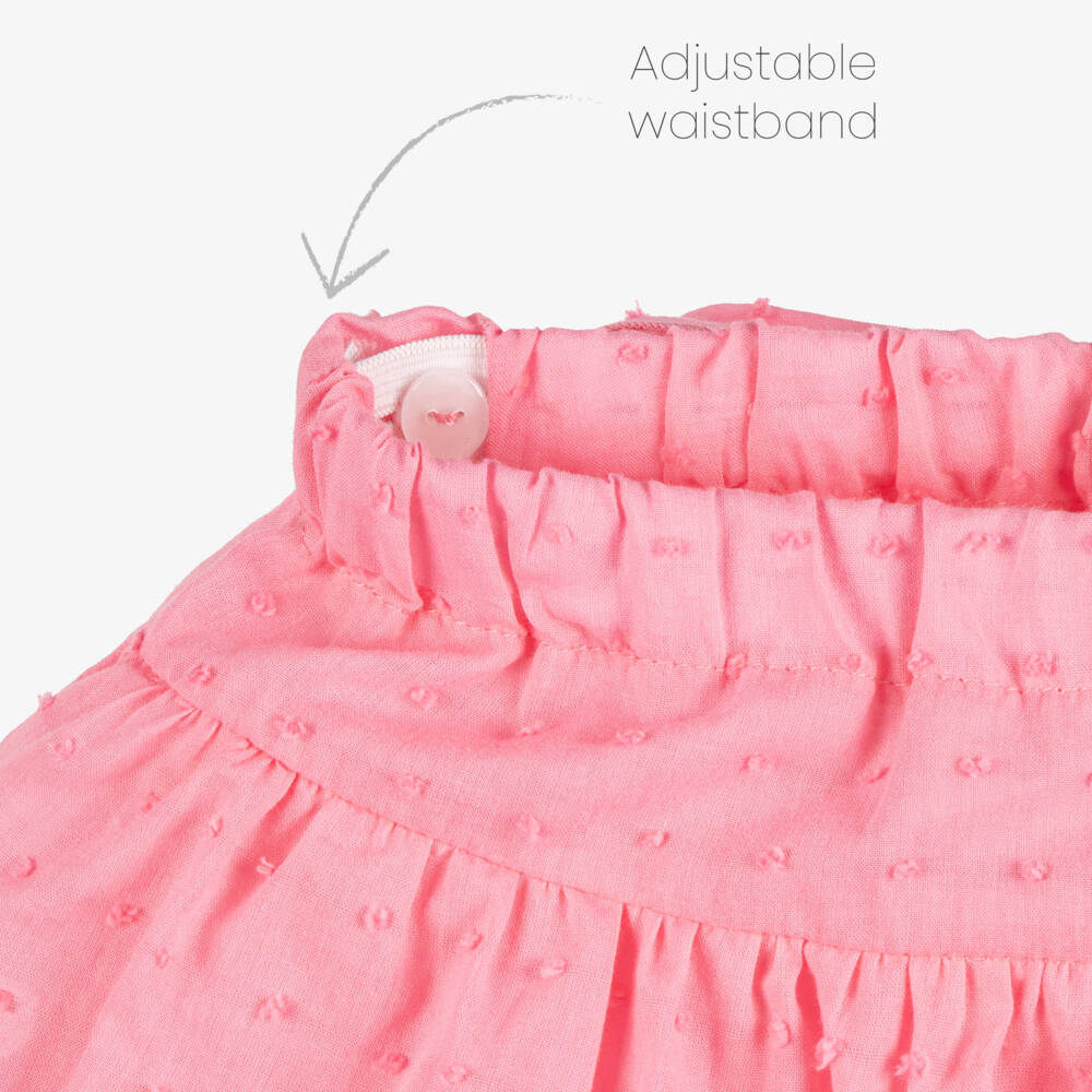Phi Clothing-Girls Pink Cotton Plumeti Top & Skort Set | Childrensalon Outlet