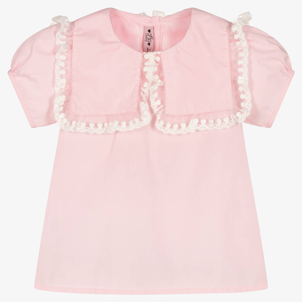 Phi Clothing - Chemisier rose en popeline de coton | Childrensalon