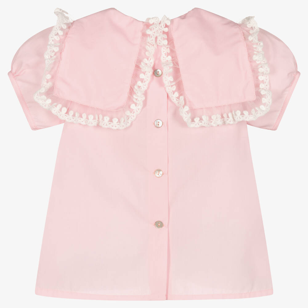 Phi Clothing-Розовая блузка из хлопкового поплина | Childrensalon Outlet